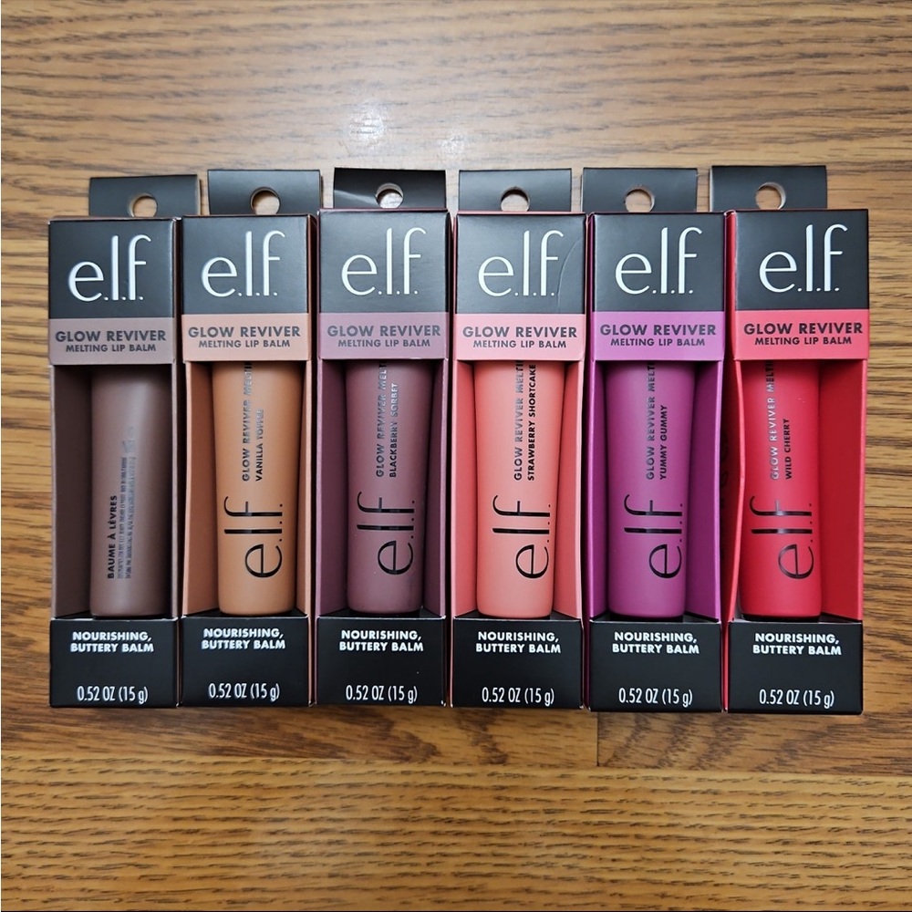 6 NEW E.L.F. Glow Reviver Melting Lip Balm Bundle